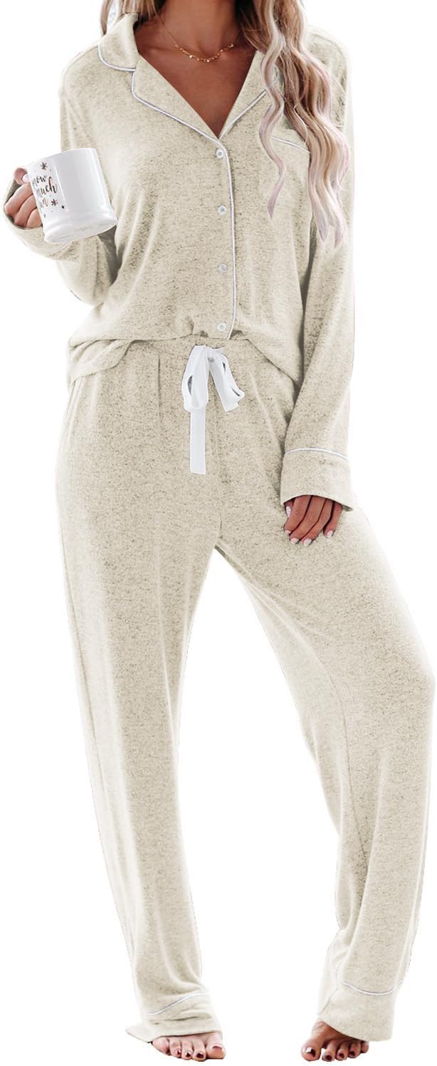 Aamikast Women's Pajama Sets Long Sleeve Soft Pjs Lounge Wear