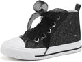 Girls Sparkle High Top Canvas Sneakers - Lightweight Comfort