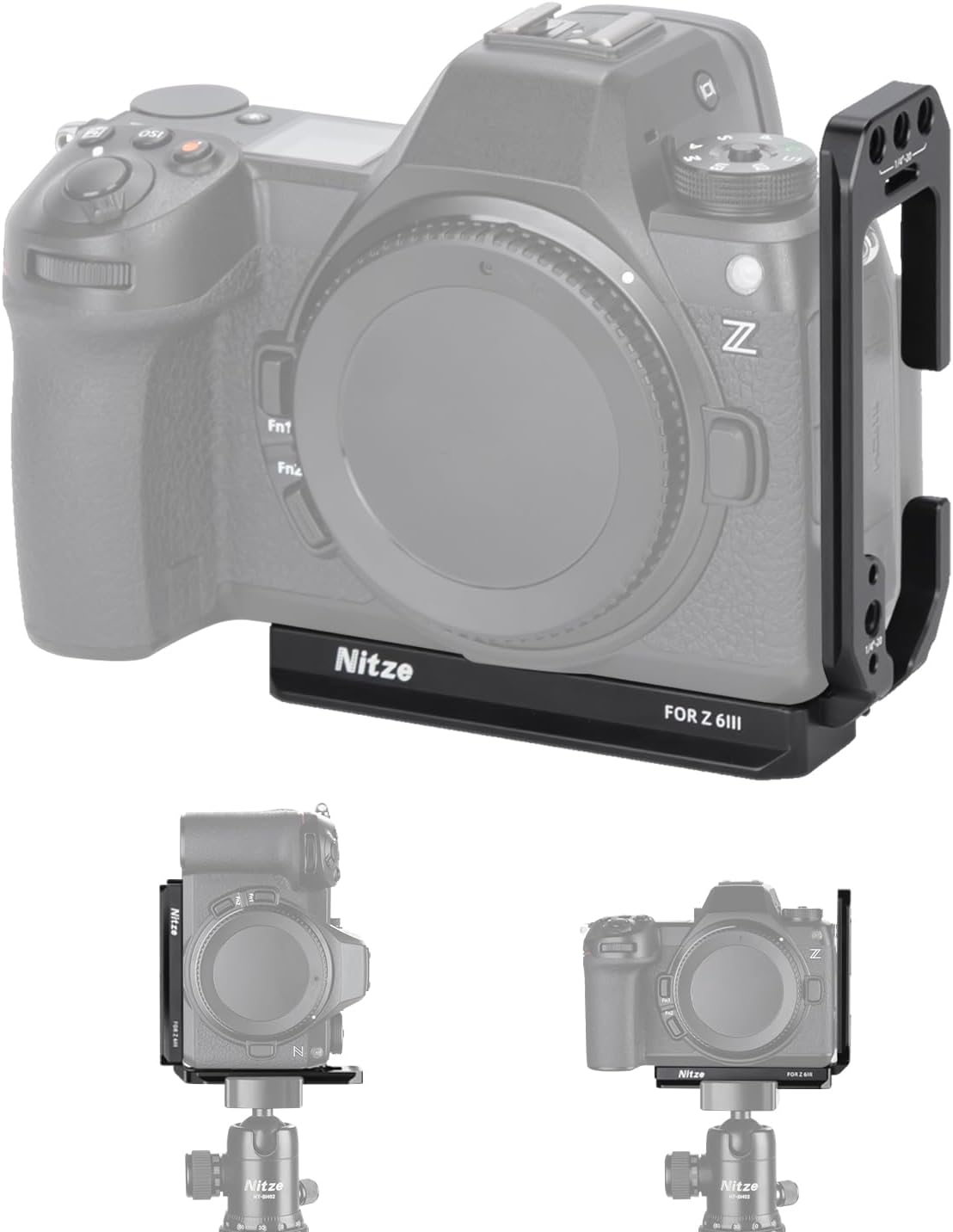 Nitze Z6 III L Bracket for Nikon Z6 III with Quick Release Plates