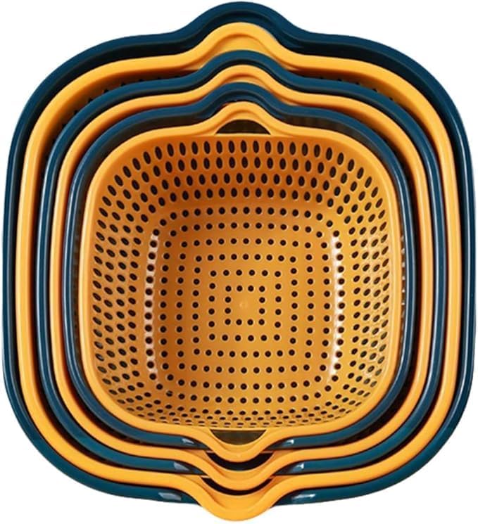 Blue Hope Strainer Set: Double-Layered for Easy Washing