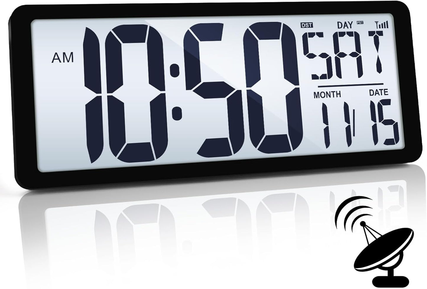 TXL Atomic Clock with Backlight - 14.2in Large Digital Display