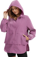 PESION Womens Waterproof Raincoat Lightweight Hooded Windbreaker when