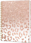 Spiral Journal Notebook B5 College Ruled - Rose Gold Glitter Leopard