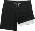 Men's Khaki 5/7 in Hybrid Casual Shorts with Compression Liner