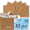 MOS A2 Kraft Envelopes 4.4 x 5.75 in 500 Pack - Heavyweight Self-Seal