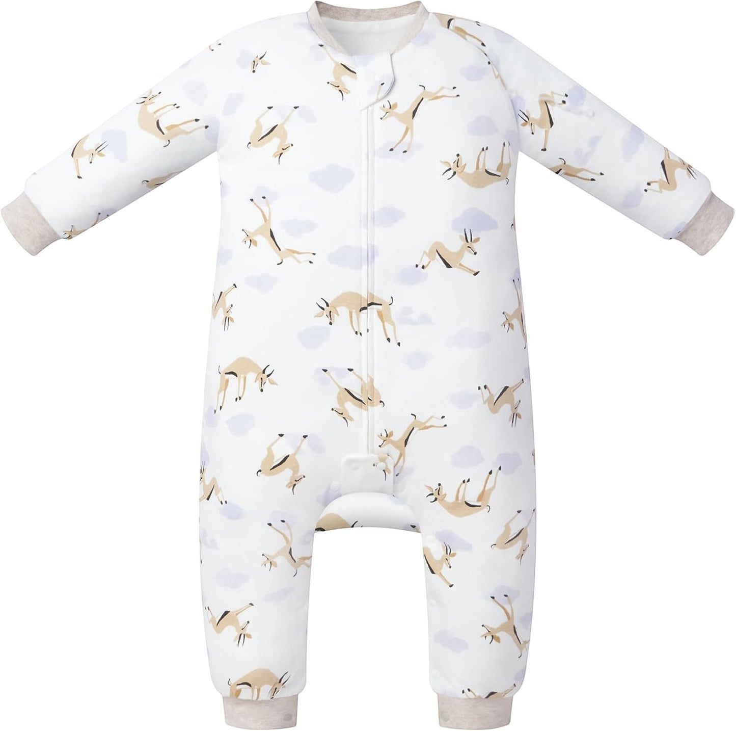 Organic Cotton Long Sleeve Footed Sleep Bag for Year-Round Comfort