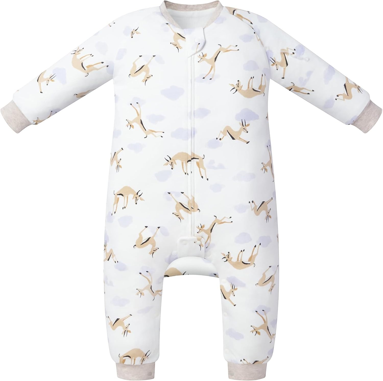 Organic Cotton Long Sleeve Footed Sleep Bag for Year-Round Comfort