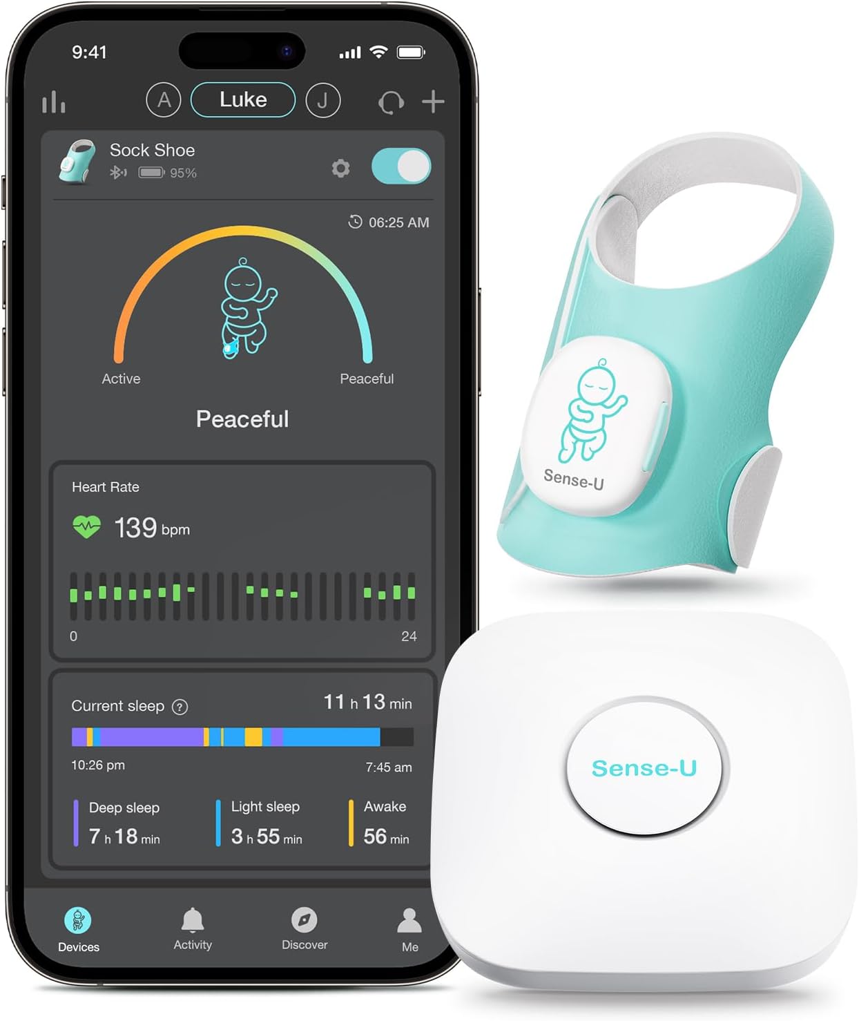 Sense-U Smart Sock Shoe Baby Monitor for Heart Rate Tracking