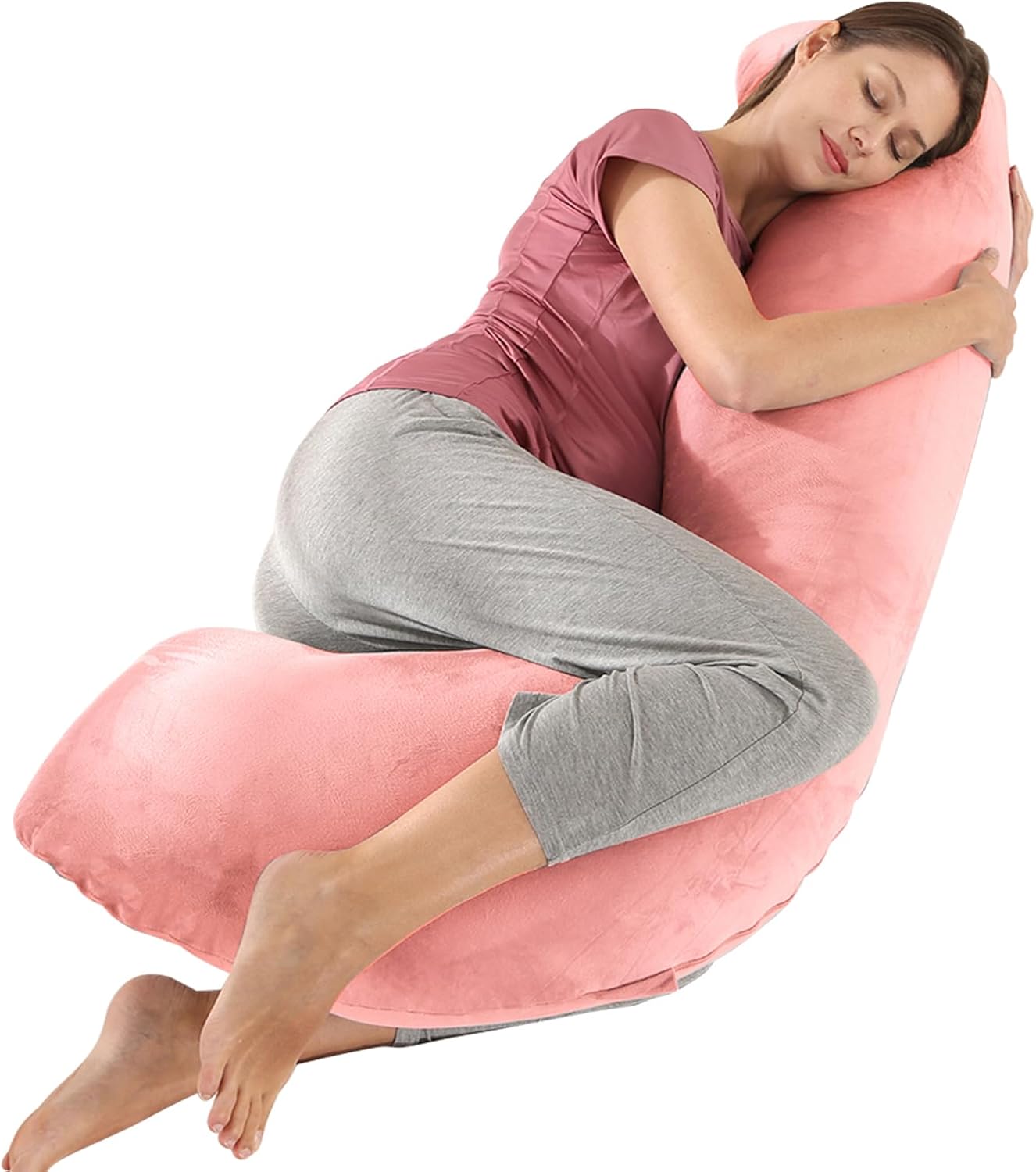BATTOP Pregnancy Pillow for Sleeping with Cooling Cover Support