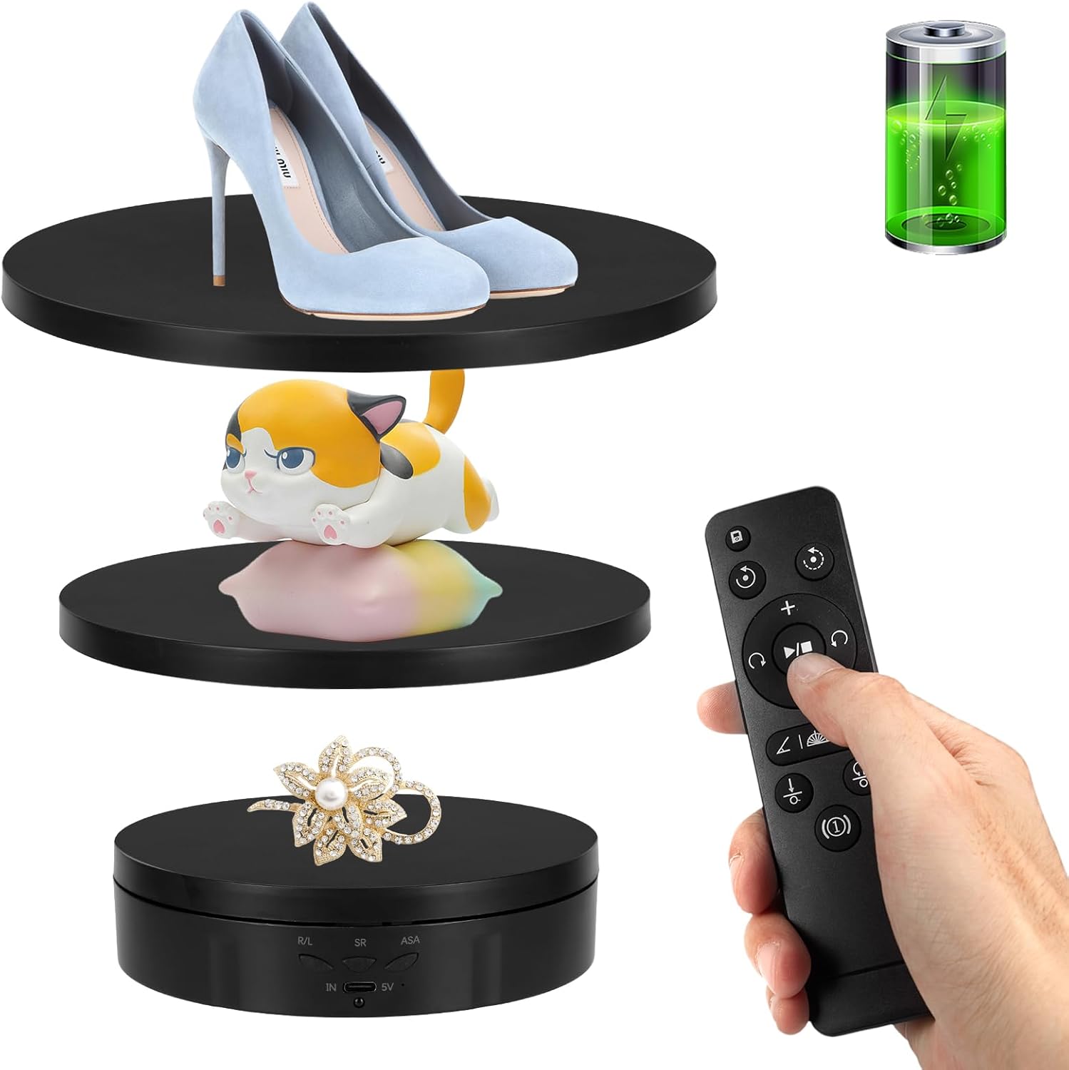 Remote Motorized Rotating Display Stand for Photography and More