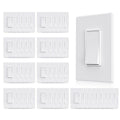 AIDA Single Pole Rocker Decora Light Switch, 15 Amp Matte White