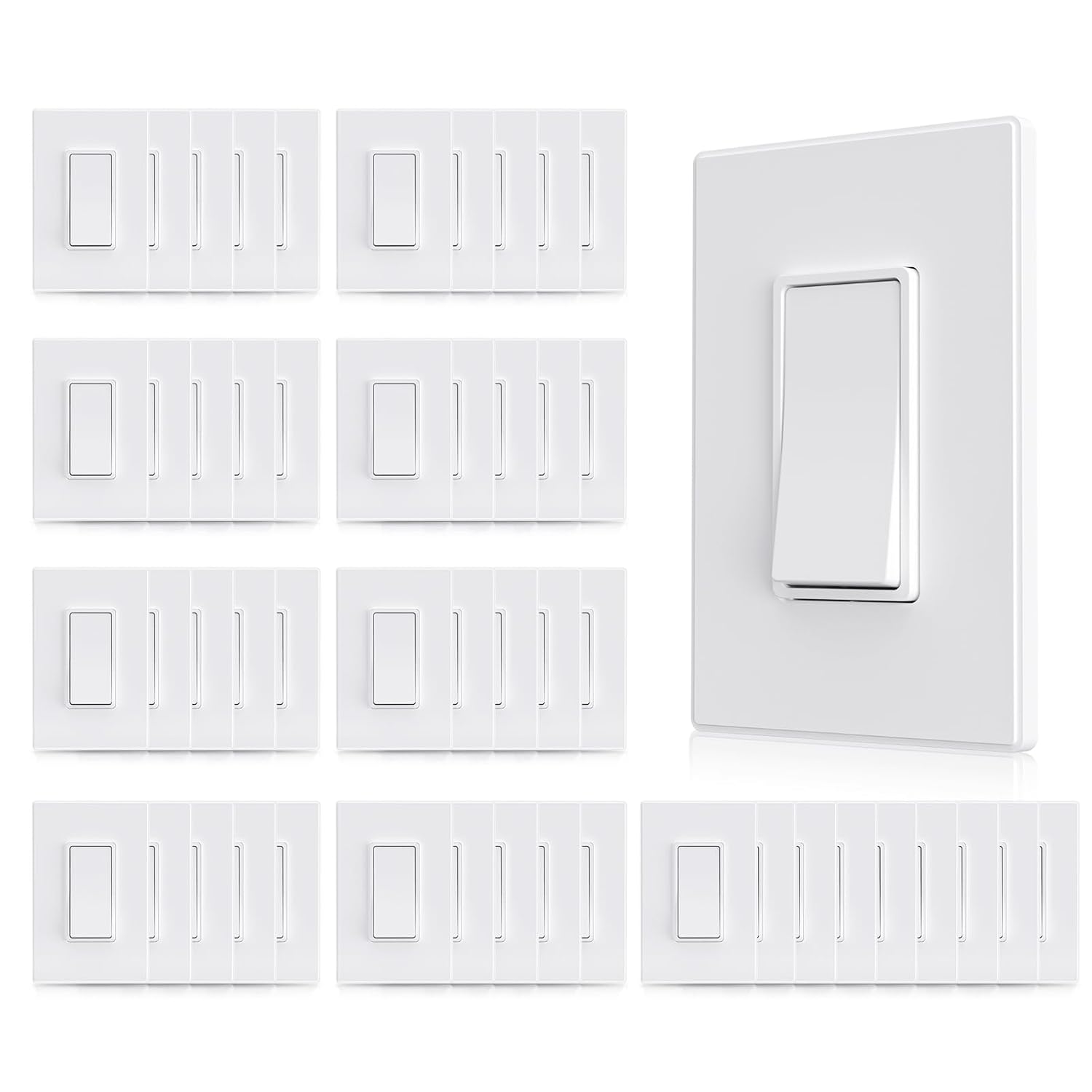 AIDA Single Pole Rocker Decora Light Switch for Modern Homes