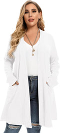 Open Front Knit Cardigan Sweater for Women Plus Size - Lightweight not