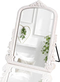 11.8 in x 9.6 in Small White Arched Vanity Mirror - Compact Vintage