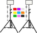 LED Video Light Kit 2Pcs - Adjustable Studio Panels with Filters