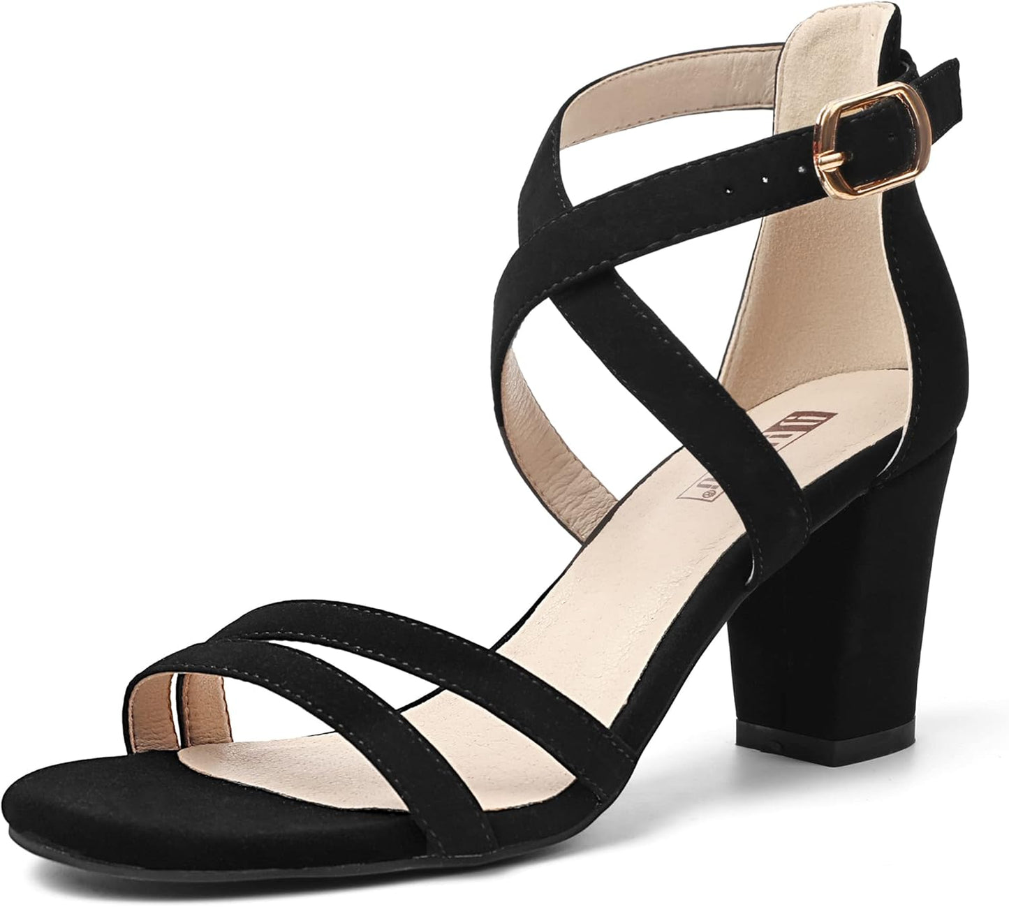 IDIFU Women's Gita Block Heel Open Toe Strappy Sandals