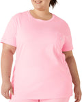 Pink Cotton Short Sleeve Campus T Shirt for Women - Oversized Comfort