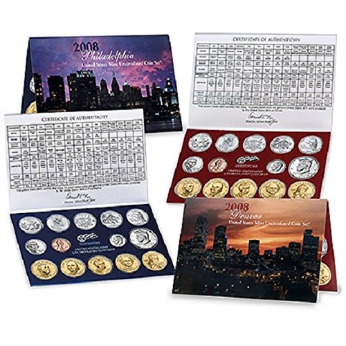2008 P, D U.S. Mint 28 Coin Uncirculated Set with CoA