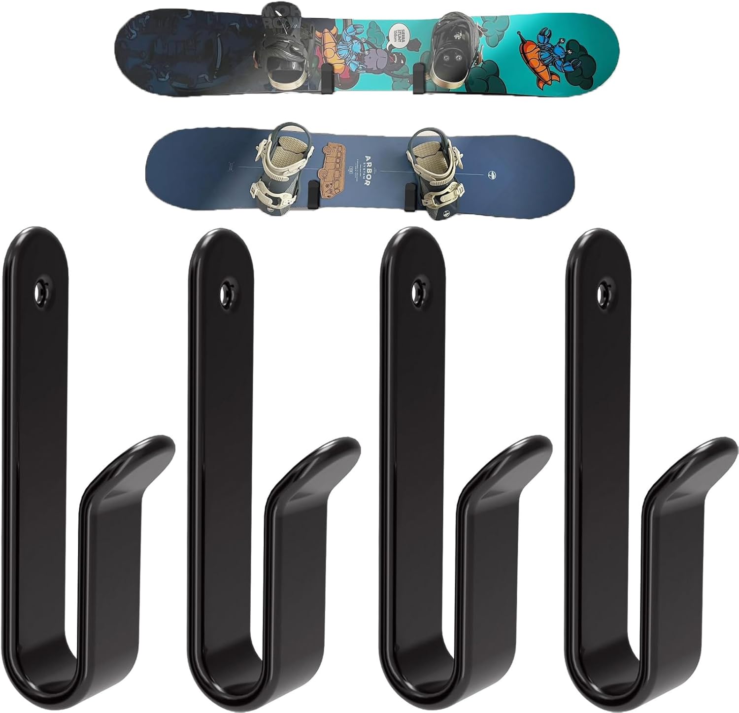 Space-Saving Horizontal Snowboard Wall Mount by ZIDIHUB