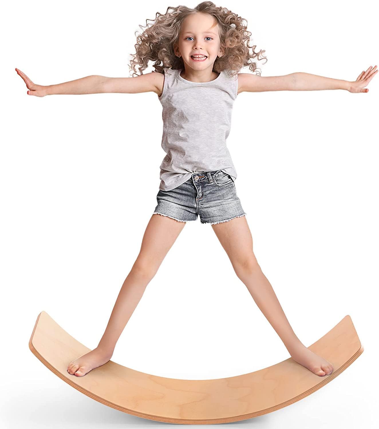 Balance Board Kids - Natural Wood Wobble Board for Fun Play
