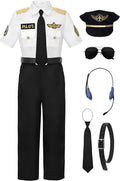 ReliBeauty Pilot Costume for Kids with Accessories - Captain Dress Up
