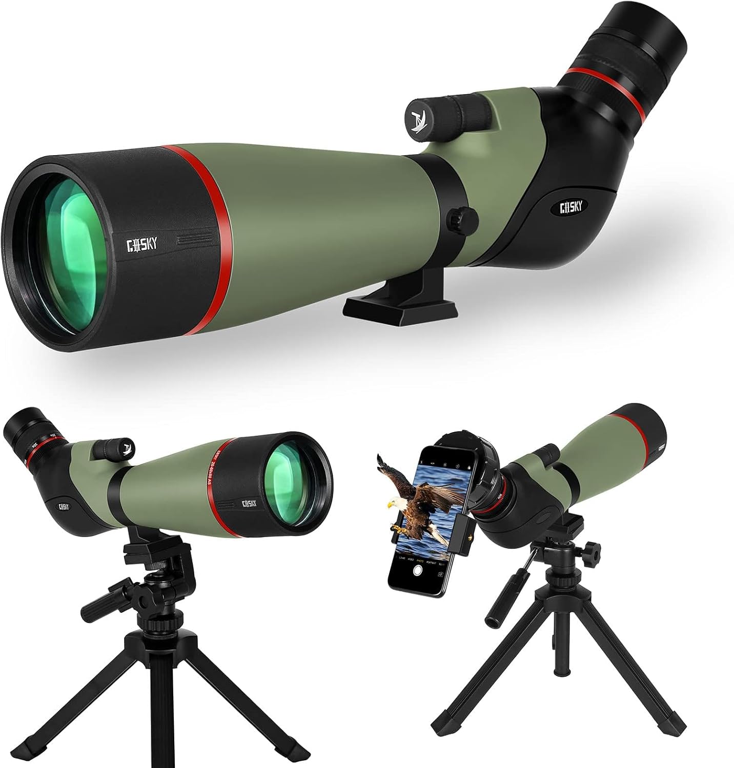 Gosky 20-60X80 HD Spotting Scope for Bird Watching and Hunting