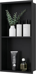 Stainless Steel Shower Niche 24 in x 12 in Matte Black - Recessed