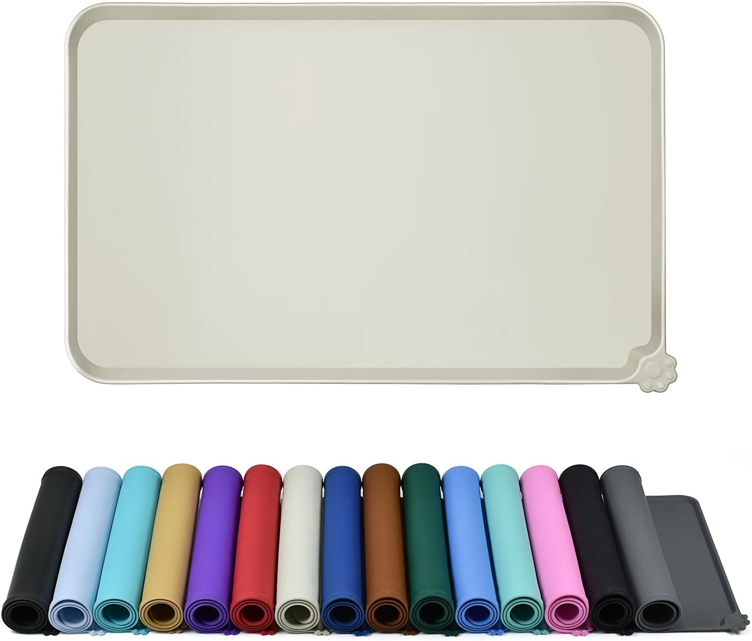 Waterproof Pet Feeding Mat with High Raised Edges for Dogs