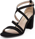 DREAM PAIRS Womens Ankle Strap Dress Pump Low Chunky Heel Sandals foot