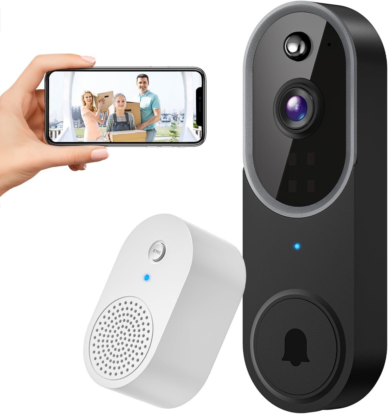 Advanced AI Detection Doorbell Camera - 1080p Live View & 2-Way Audio
