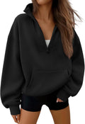 Trendy Queen Womens Half Zip Oversized Sweatshirt - Cozy Fleece