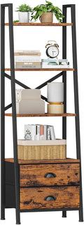 Furologee 4-Tier Ladder Shelf with Drawers for Home Storage