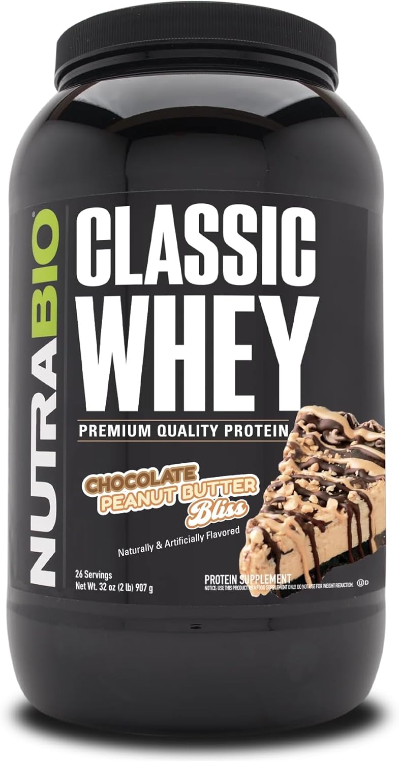 NutraBio Classic Whey Protein Powder for Muscle Recovery