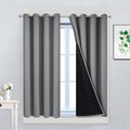 Yakamok Gray 100% Blackout Curtains 45 in Long - Full Light Blocking