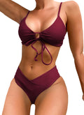 Meetall Women's High Cut String Triangle Bikini Set (Style B31S)