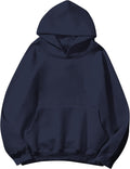 Women Solid Fleece Letter Loose Hoodie Sweatshirt - Warm Oversized
