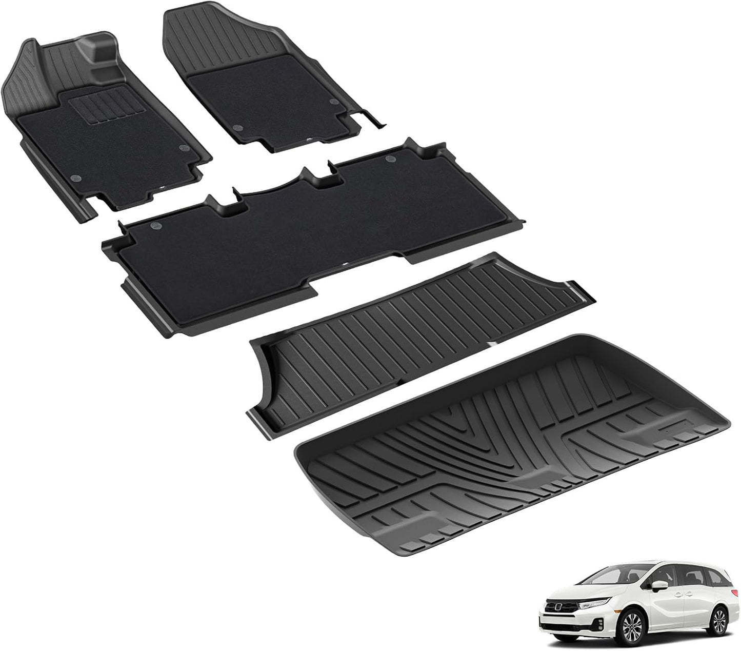 Custom Fit 3W Floor Mats & Cargo Liner for Honda Odyssey 2018-2025