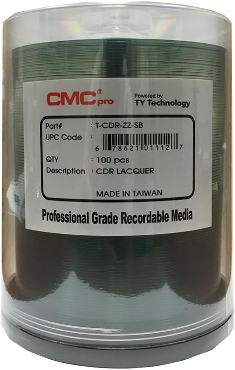 CMC Pro Shiny Silver CD-R 100-Pack Spindle for Quality Copies