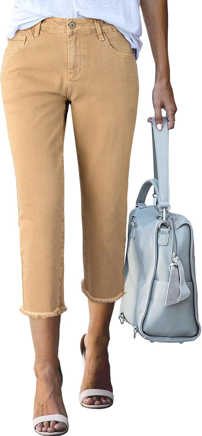 Stylish High Waisted Capri Jeans for Women - Perfect Summer Fit