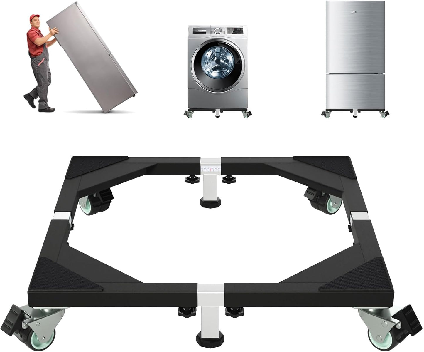 Heavy Duty Stainless Steel Mobile Mini Fridge Stand with Wheels