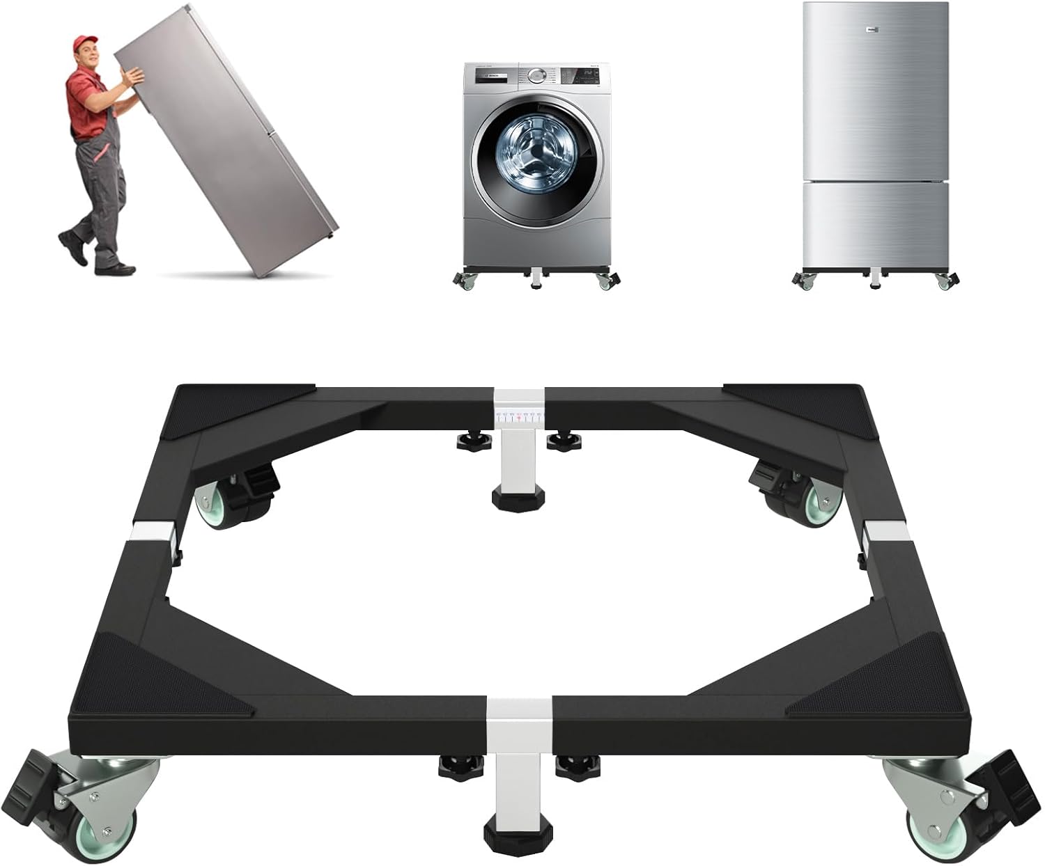 Heavy Duty Stainless Steel Mobile Mini Fridge Stand with Wheels