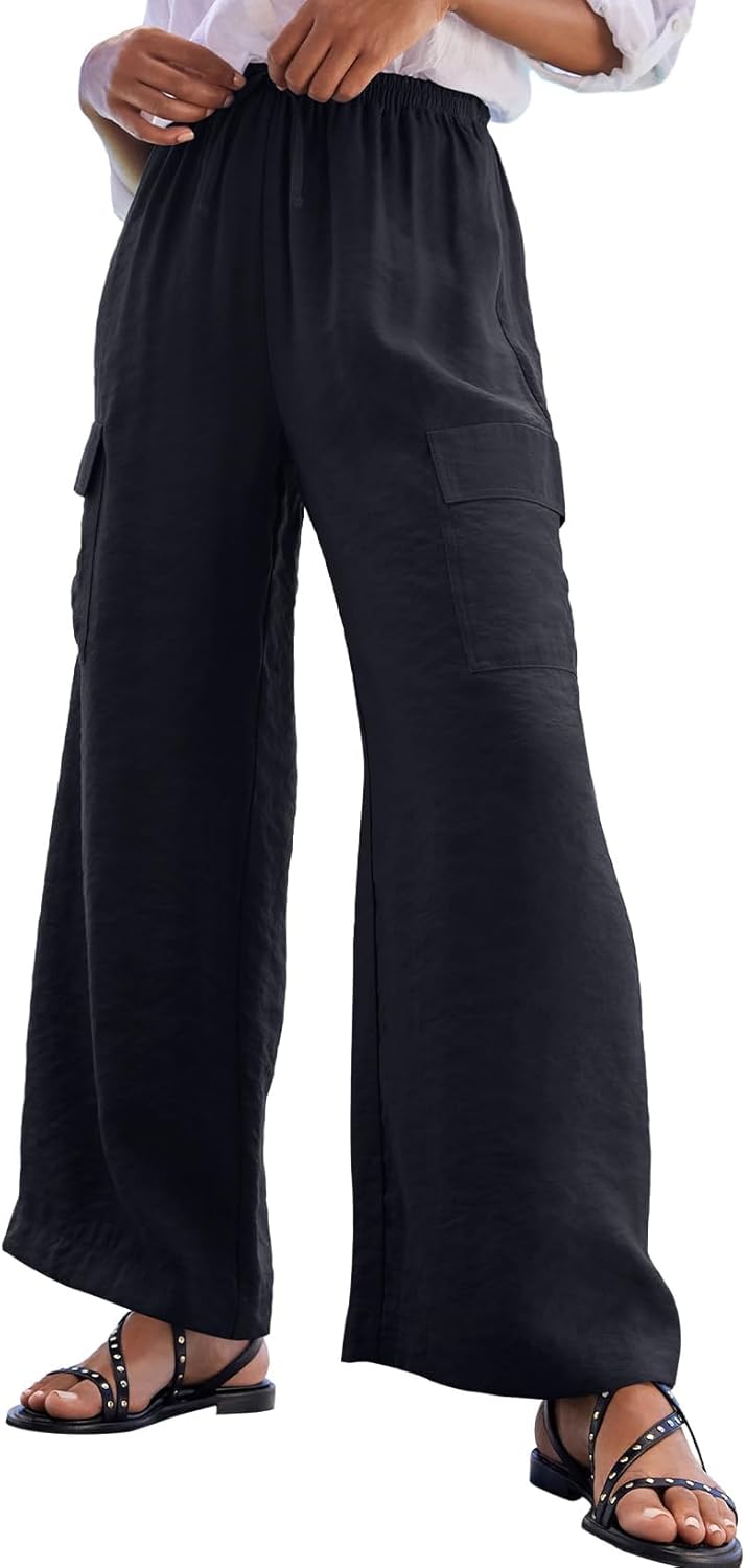 EVALESS Women Palazzo Pants for Summer Casual Beach Outfits