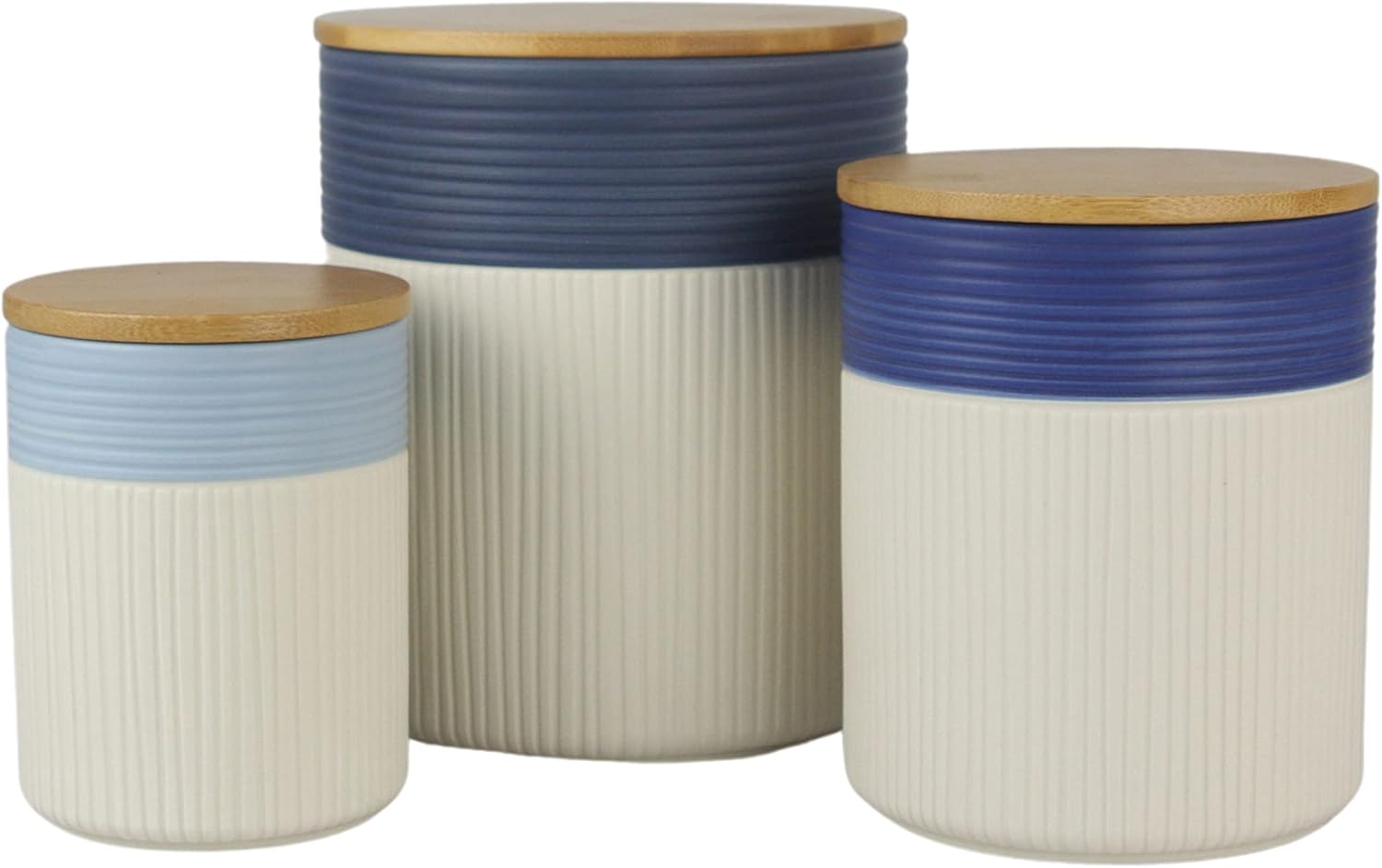 10 Strawberry Street Luca Ombre Matte Blue/White Canister Set