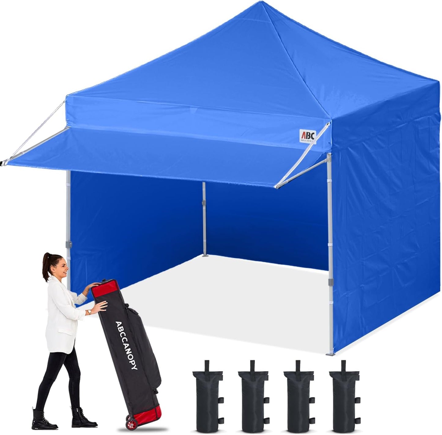 ABCCANOPY 10 x 10 Pop-up Canopy Tent with Sidewalls and Awning