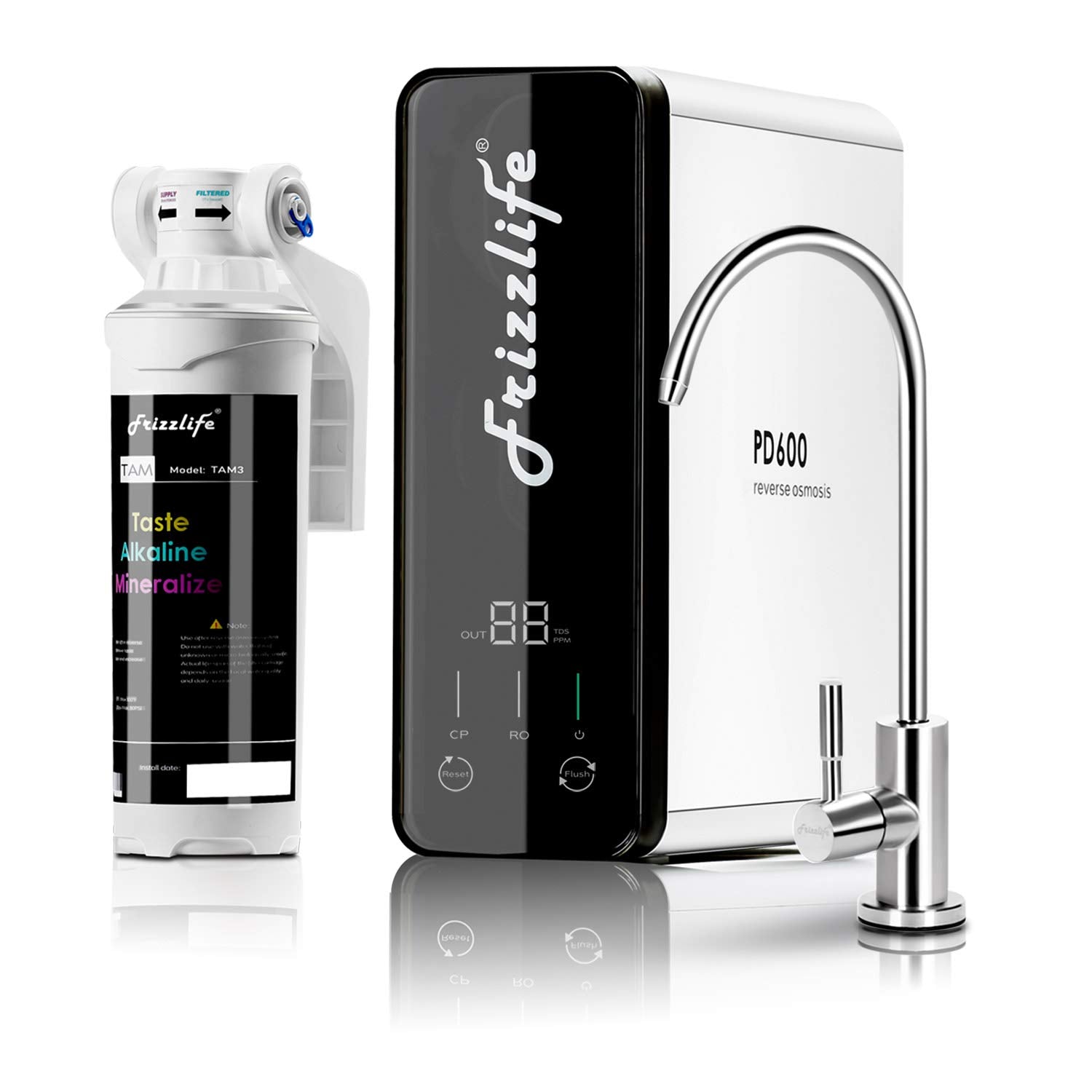Frizzlife Reverse Osmosis Water Filter - Compact Tankless System