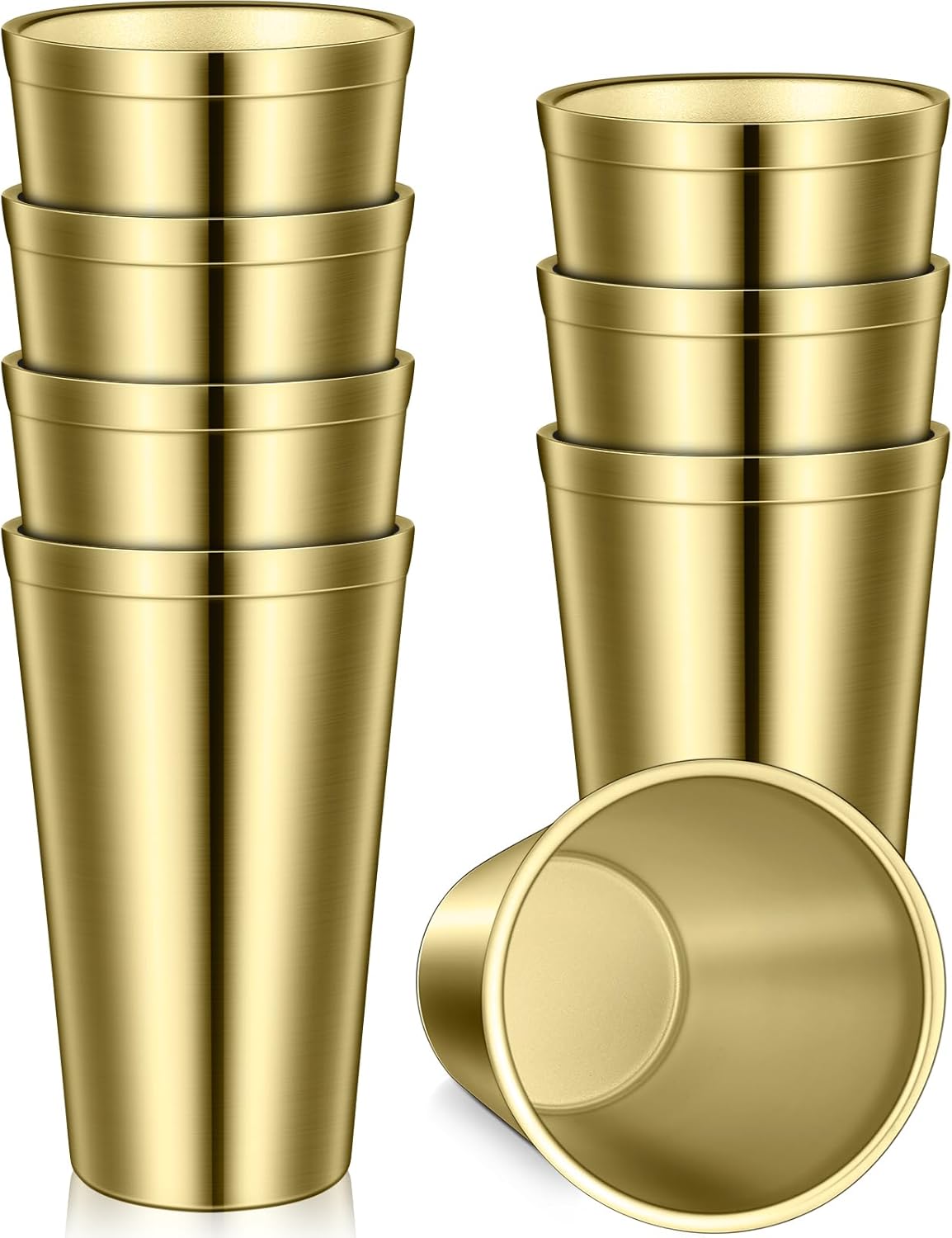 Zopeal Stainless Steel Cups 16 Oz - Durable Double Wall Tumblers