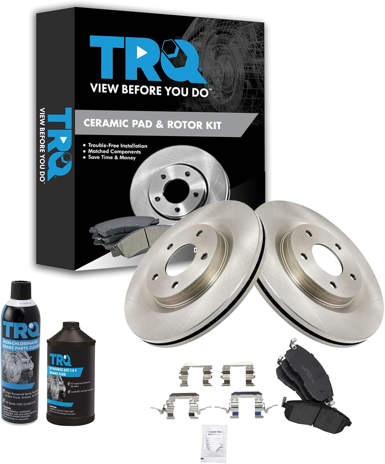 TRQ Front Brake Pad & Rotor Kit for Nissan Juke & Sentra