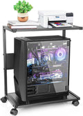 PC Stand Computer Tower Stand 2-Tier Metal CPU Holder - Mobility