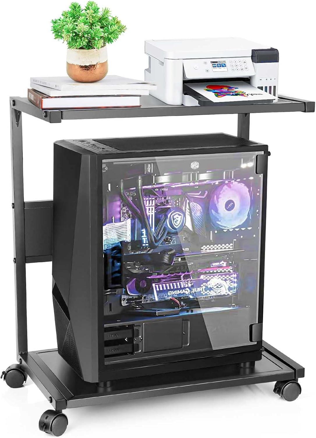 PC Stand Computer Tower Stand with Locking Caster Wheels