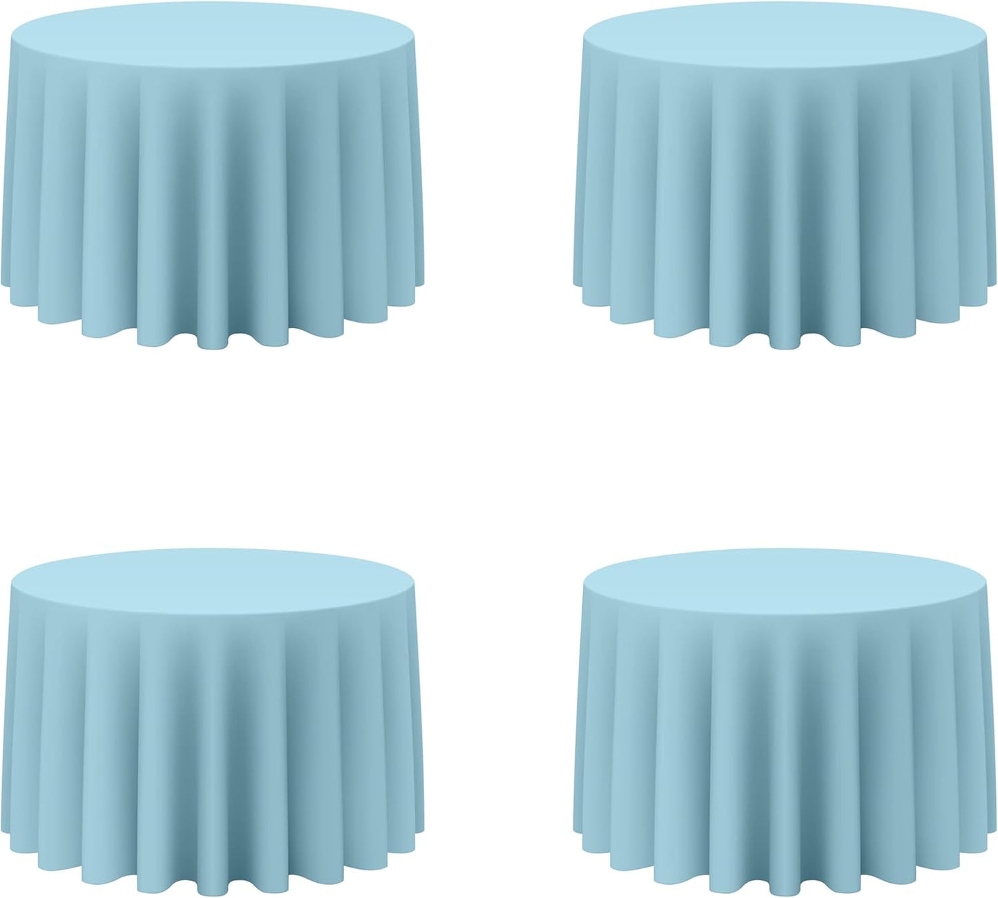 Light Blue Round Tablecloths 108 Inch for Elegant Events